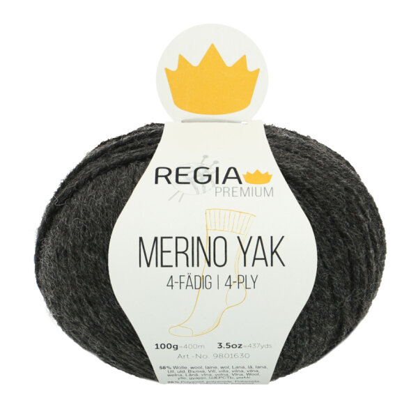 Regia Merino Yak 100g anthrazit meliert