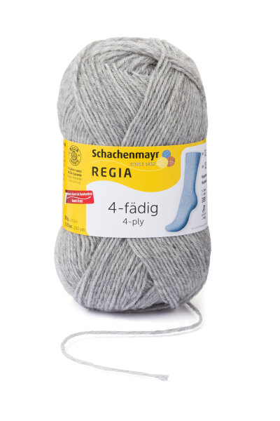 Regia uni 4 fädig 50g hellgrau meliert