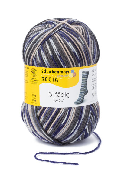 Regia Color 6 fädig 150g irland grau color
