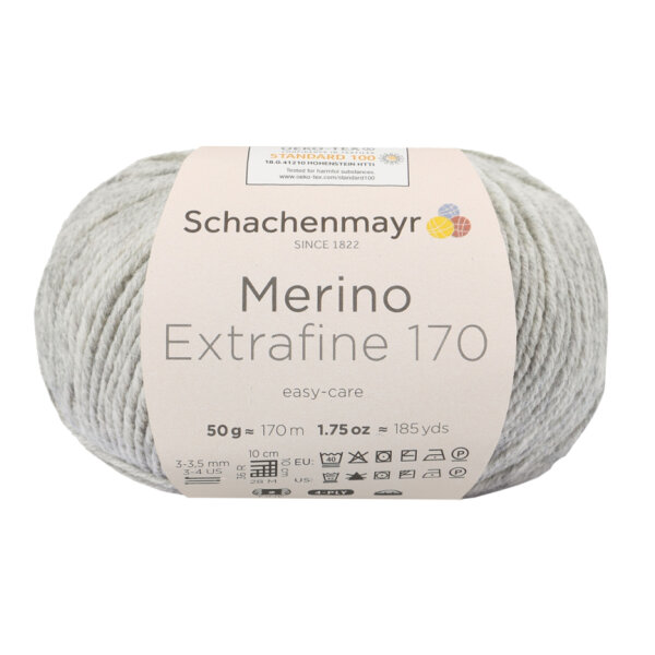 Schachenmayr Merino Extrafine 170 50g hellgrau meliert