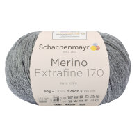 Schachenmayr Merino Extrafine 170 50g mittelgrau meliert