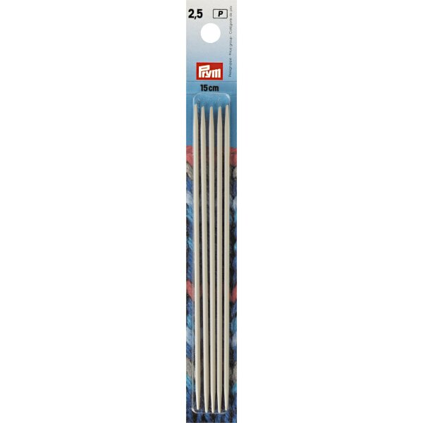 Prym Alu-Strumpfstricknadeln perlgrau 15cm 2,5 mm