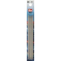 Prym Alu-Strumpfstricknadeln perlgrau 15cm 2,5 mm