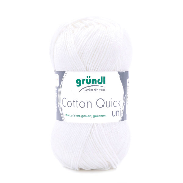 Gründl Cotton Quick uni 50g  Farbe 01 weiß